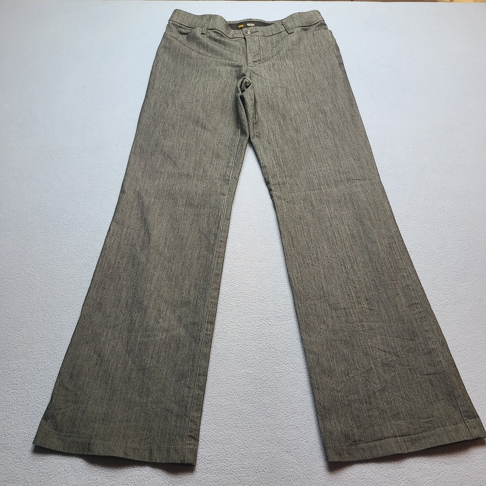 Lee Trouser Women Size 10 Grey Excellent Flex Motion Mid Rise Regular Fit
